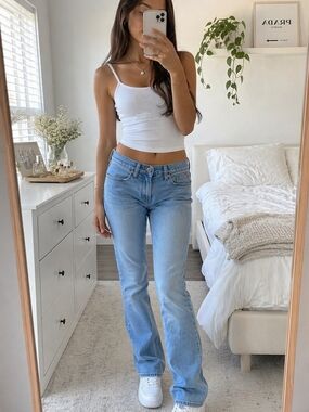 Hollister Light Wash Slim Straight Jeans 28 Epic Flex Stretch Casual Mallcore So